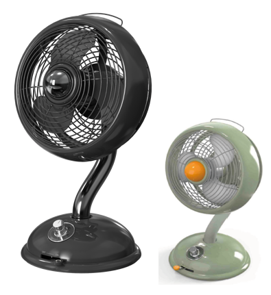 16cm Rechargeable Retro Desk Fan