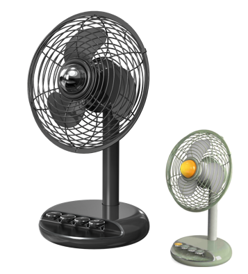 16cm Rechargeable Retro Desk Fan